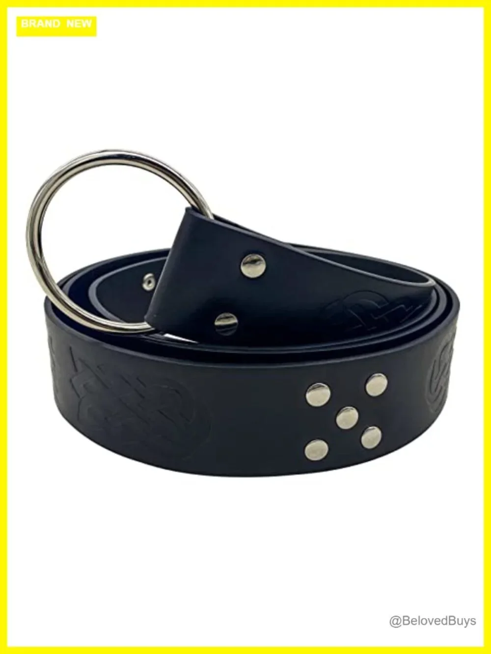 Medieval Embossed PU Leather O-Ring Belt, Retro Renaissance Knight